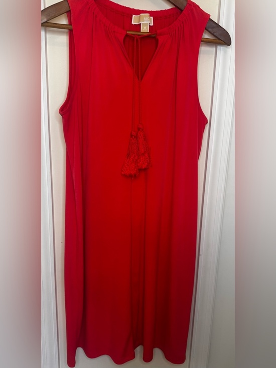 Michael Kors Dresses & Skirts - Michael Kors Sleeveless Midi Dress with Tassel Tie- Peach/coral